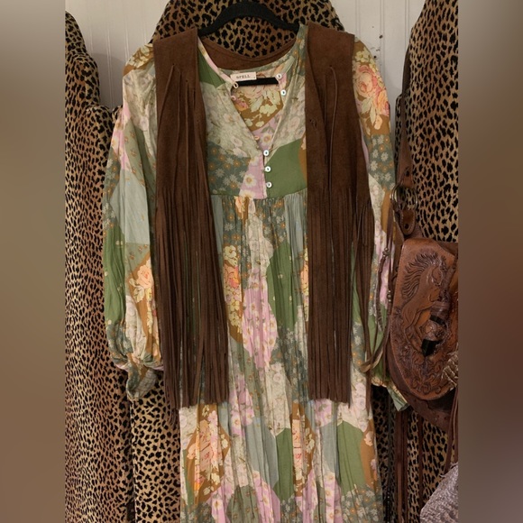 Leather Boho Fringe Vest - Picture 3 of 11